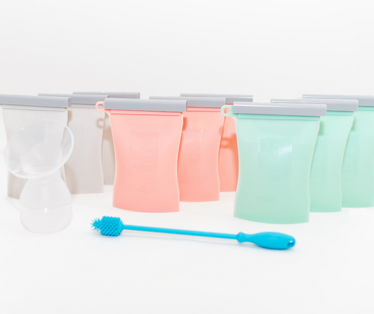 Junobie Bundled 9-Pack Starter Kit:  Infant/Toddler Milk and  Snack Storage Bags